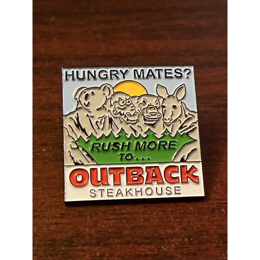Outback Steakhouse Mount Rushmore “Hungry Mates?” Lapel Hat Pin